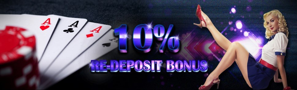 Mudahbet Casino Malaysia 10% Re-Deposit Bonus