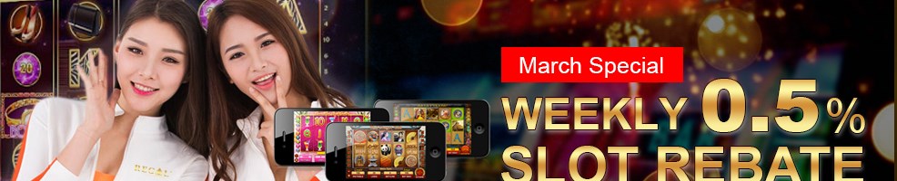 Regal88 Casino Weekly up to 0.50% Slot Games Bonus