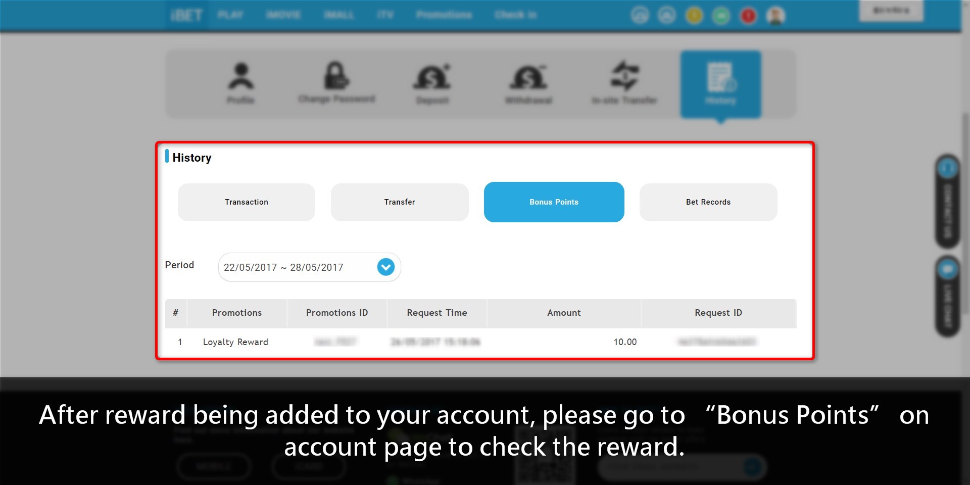 Get iBET Online Casino FREE Credit loyalty reward RM10 | CM